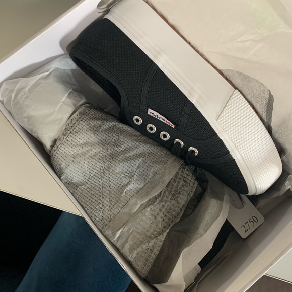 * NEW Superga 2790 Platform Sneaker Black & White - Picture 7 of 8